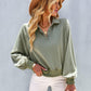 Quarter-Snap Collared Raglan Sleeve Sweatshirt