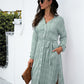 Ditsy Leopard Button Though Belt Dress