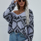 Geometric Print Chunky Knit Sweater