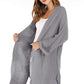 Open Front Slit Exposed Seam Cardigan