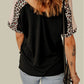 MAMA Graphic Leopard V-Neck Tee Shirt