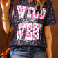 Slogan Graphic Leopard Tee
