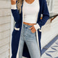 Contrast Dropped Shoulder Ribbed Trim Cardigan