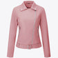 Buckle Detail Zip Up PU Leather Jacket