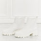 MMShoes Work For It Matte Lug Sole Chelsea Boots in White