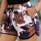 Printed Drawstring Waist Shorts with Pockets
