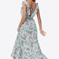 Floral Ruffle Shoulder Tied Maxi Dress
