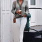 Waffle-Knit Drop Shoulder Button-Down Cardigan