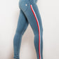 Side Stripe Contrast Zip Closure Skinny Jeans