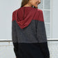 Color Block Long Sleeve Pullover Knit Hoodie