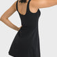 Square Neck Sports Tank Dress with Full Coverage Bottoms