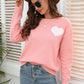 Heart Graphic Dropped Shoulder Sweater