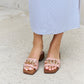 Forever Link Square Toe Chain Detail Clog Sandal in Blush