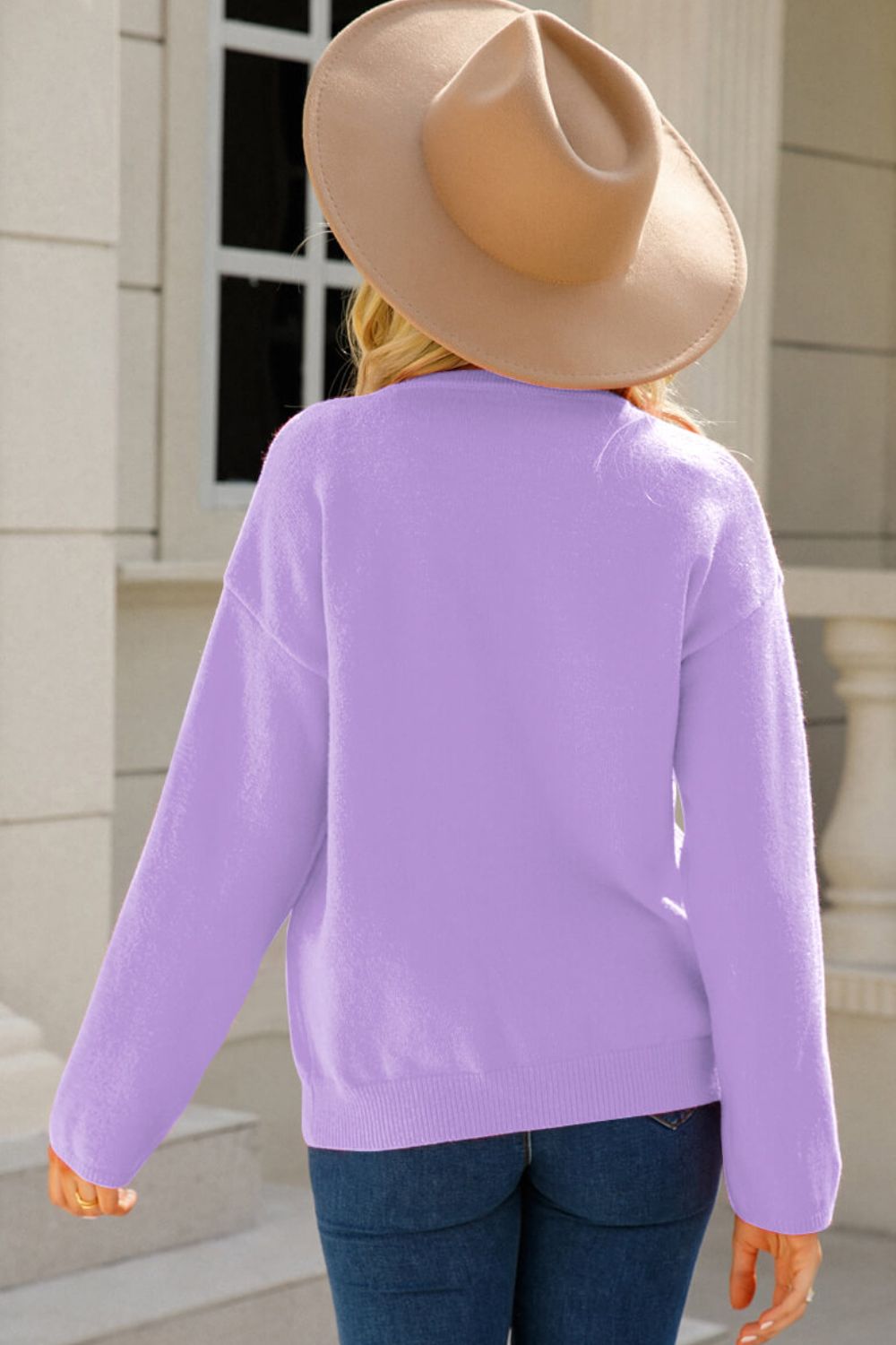 Button-Up Round Neck Cardigan