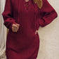 Lace-Up Balloon Sleeve Sweater Dress