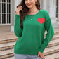 Heart Graphic Dropped Shoulder Sweater