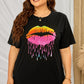 Plus Size Lip Graphic Tee Shirt