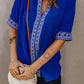 Embroidered V-Neck Top