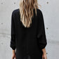 V-Neck Roll-Tab Sleeve Blouse