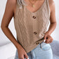 Decorative Button Mixed Knit Tank