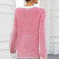 Striped Round Neck Long Sleeve Knit Top