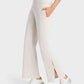 Wide Leg Slit Sport Pants with Pockets