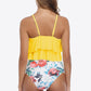 Printed Spaghetti Strap Layered Tankini Set