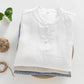 Buttoned Round Neck Short Sleeve Linen Tee