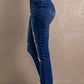 High Waist Distressed Raw Hem Jeans