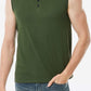Buttoned Notched Neck Tank