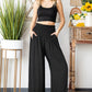 Smocked Waist Wide Leg Pants with Pockets