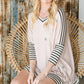 Jade By Jane Full Size Floral Striped V-Neck Slit Tunic Top