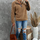 Animal Print Quarter-Zip Sherpa Sweatshirt