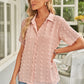 Swiss Dot Collar Short Sleeve Shirt