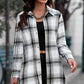 Plaid Button-Up Longline Shirt Jacket