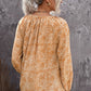 Printed Tie-Neck Balloon Sleeve Blouse