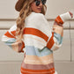 Striped Dropped Shoulder Crewneck Sweater
