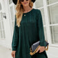 Cable-Knit Raglan Sleeve Round Neck Sweater Dress