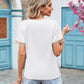 Contrast Trim Short Sleeve Plunge Blouse