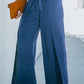 Paperbag Waist Tie Front Wide Leg Pants