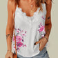 Floral Lace Trim Adjustable Strap Cami