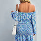 Floral Smocked Off-Shoulder Ruffled Dress