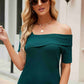 Asymmetrical Neck Rib-Knit Top