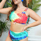 Plus Size Tie-Dye Knot Detail Two-Piece Swim Set
