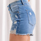 Distressed Frayed Hem Denim Shorts