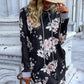 Floral Drawstring Detail Hoodie Dress