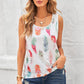 Leaf Print Scoop Neck Tank