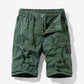 Graphic Drawstring Waist Cargo Shorts