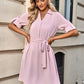 Johnny Collar Tie Belt Dress