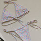 Side Tie Halter Neck Backless Bikini Set